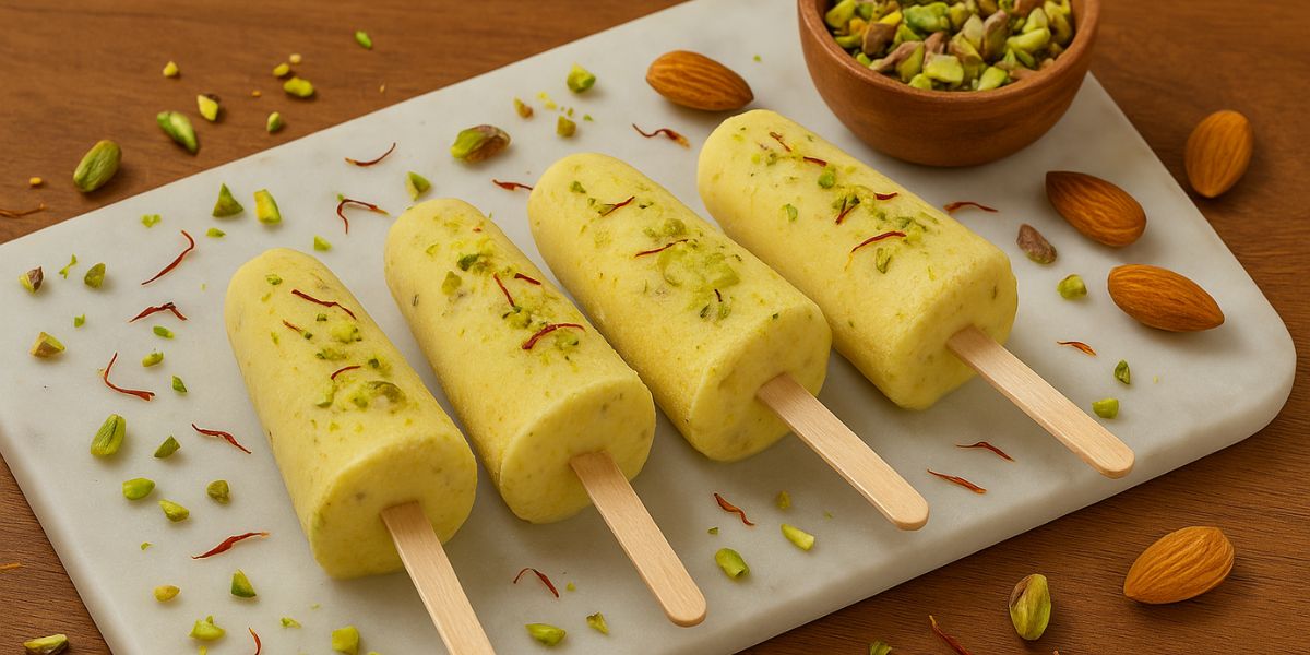 Kesar Badam Kulfi for Kids