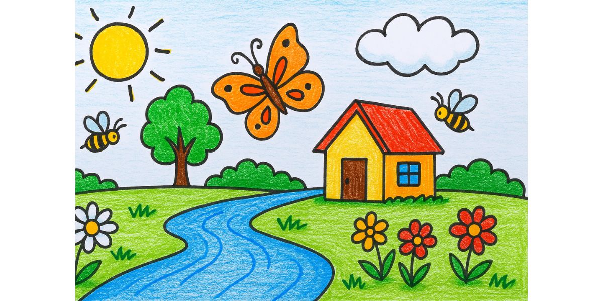 Summer season drawing for class 1