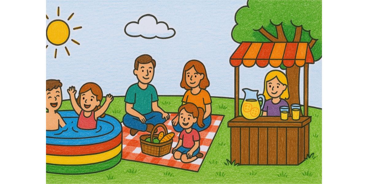 Summer season drawing for class 3